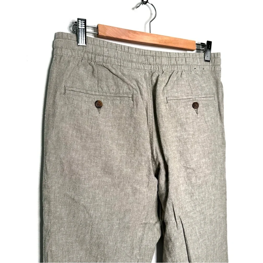 J. Crew | Men’s Green Linen Blend Drawstring Elastic Waist Driggs Pant Size 31